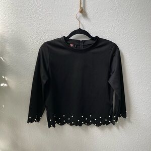 Black Embellished Crop Blouse | Sz S 🖤